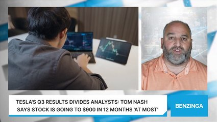 Tesla's Q3 Results Divides Analysts: Tom Nash Says Stock Is Going To $900 In 12 Months 'At Most'