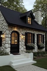 Black & White Stone Cottage – A Timeless Fairytale Home