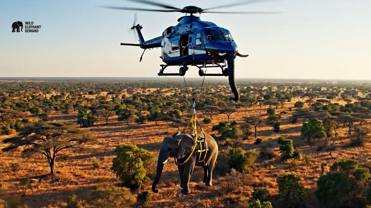 Emergency Elephant Airlift: Incredible Helicopter Rescue & Conservation Mission | ASMR Wildlife Documentary