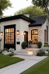 Modern Stone Retreat – Where Elegance Meets Warmth