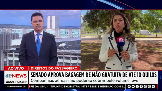 Senado aprova gratuidade de bagagem de mão de até 10 kg em voos comerciais | TEMPO REAL