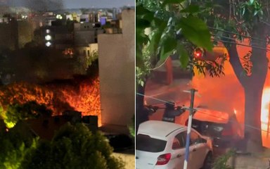 Incendio de un contenedor y un auto en La Plata