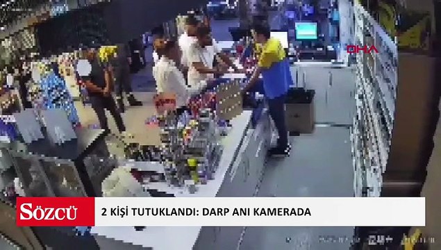 Akaryakıt istasyonu çalışanını darbeden 2 kişi tutuklandı; o anlar kamerada