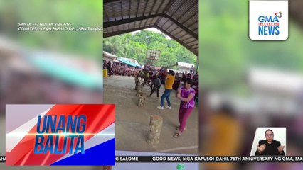 Mga babae, nagpabilisan sa pagsibak ng mga kahoy sa pagdiriwang ng Ube Festival | Unang Balita