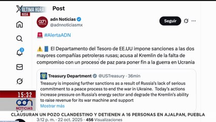 🚨¡Última Hora! EE.UU. impone sanciones a las dos mayores compañías petroleras rusas