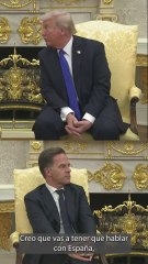 El gesto del secretario general de la OTAN cuando Trump vuelve a faltar el respeto a España