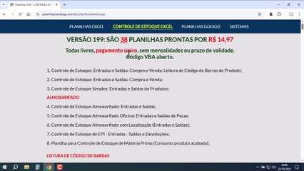 Coleção de Planilhas de Controle de Estoque Excel de BAIXO CUSTO - Prontas e Automatizadas