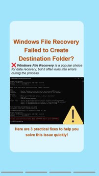 Windows File Recovery Failed to Create Destination Folder? Fix It Now!