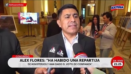 Alex Flores cuestiona voto de confianza a Gabinete Álvarez: "Ha habido una repartija"