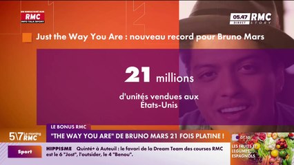 Le bonus RMC : "The way you are" de Bruno Mars 21 fois platine ! - 23/10