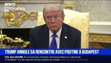 Donald Trump déplore des discussions avec Vladimir Poutine qui "ne vont nulle part" et annonce l'annulation de leur rencontre prévue en Hongrie