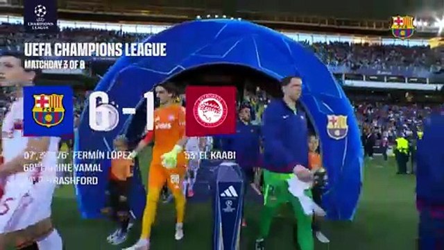 FC BARCELONA 6 vs 1 OLYMPIACOS - UEFA CHAMPIONS LEAGUE HIGHLIGHTS 2025
