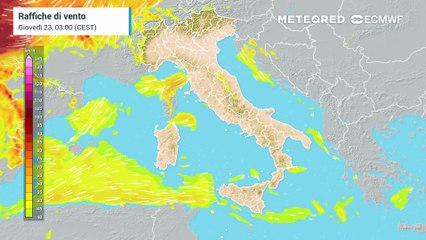 Giovedì 23 ottobre 2025, vento da burrasca oggi e forti temporali