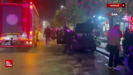 Tekirdağ'da şerit ihlali 7 aracı birbirine kattı