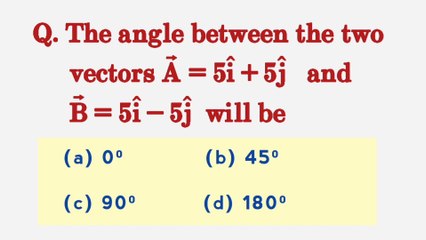 The angle between the two vectors A=5i+5j and B=5i-5j will be