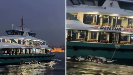 Üsküdar’da yolcu motoru, balıkçı teknesine çarptı