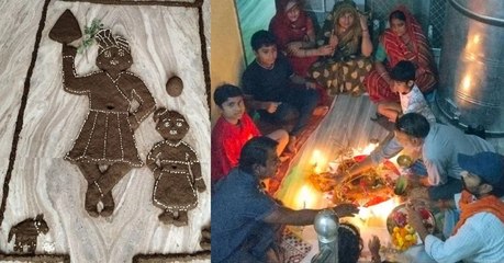 दीपोत्सव: म्हारा गोर्वधन महाराज.... गोबर से मूरत बनाकर कुटुंबजनों संग पूजे श्रीगोवर्धन, गूंजे गिर्राज महाराज के जयकारे