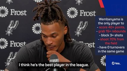 Wembanyama 'the best player in the league' - Castle