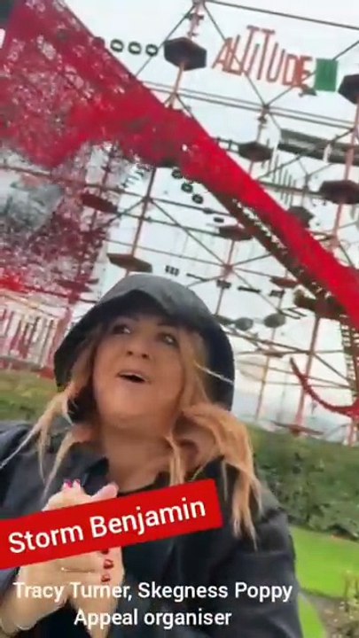 Storm Benjamin rips through new 80,000 poppy display in Skegness