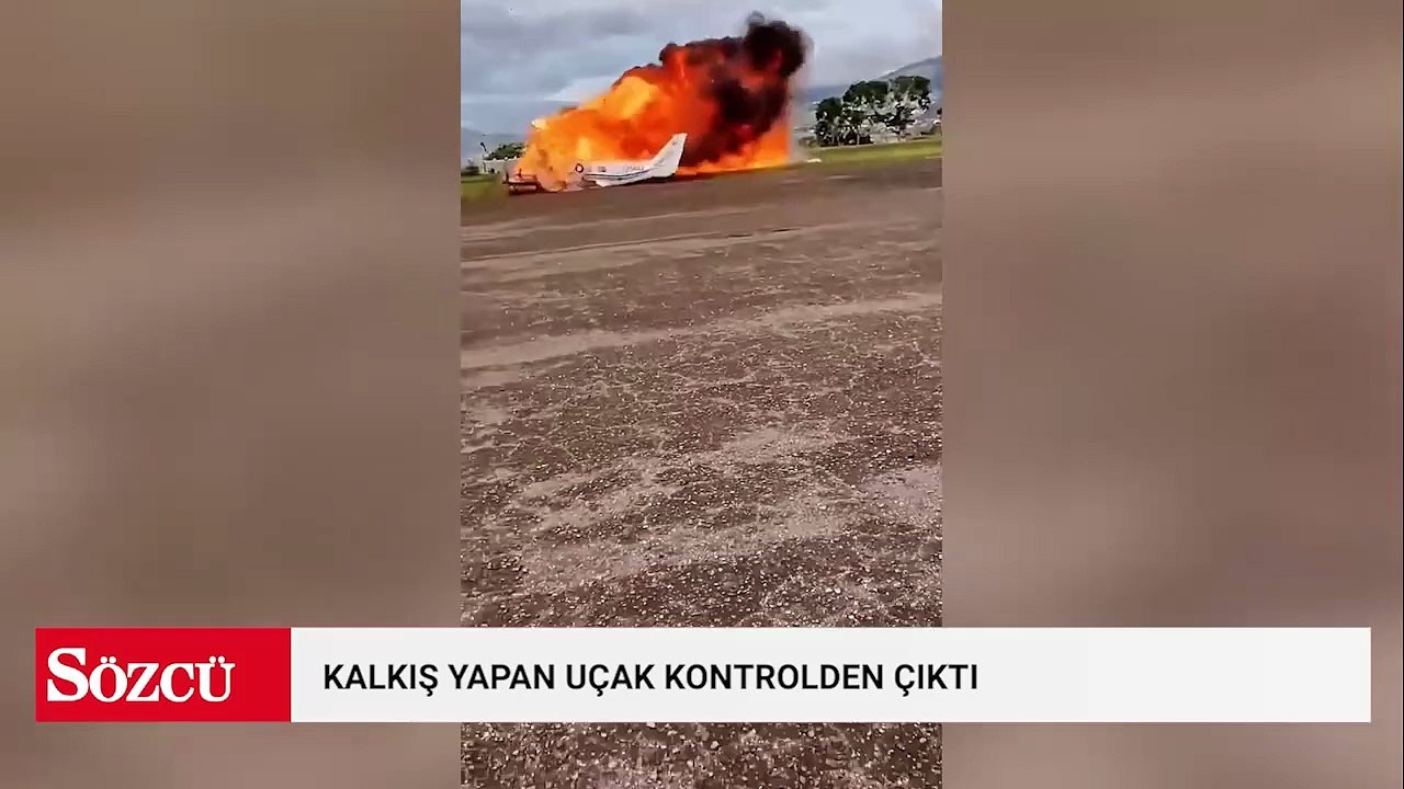 Kalkış yapan uçak kontrolden çıktı