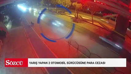 Yarış yapan 2 otomobil sürücüsüne para cezası