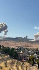 اللحظات الأولى لهجوم إسرائيلي على جرود السلسلة الشرقية في البقاع شرقي لبنان.