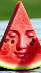 Watermelon is eating and dancing while singing 🤯 🎶
