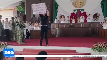 Diputados locales de Apatzingán protestan por el cobro de piso contra los limoneros