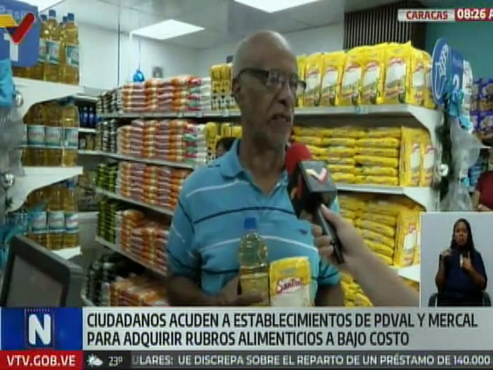 Ciudadanos adquieren productos alimenticios a precios asequibles en las sedes de PDVAL y Mercal