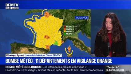 Tempête Benjamin: 7 départements repassent en vigilance jaune, 11 autres toujours en orange