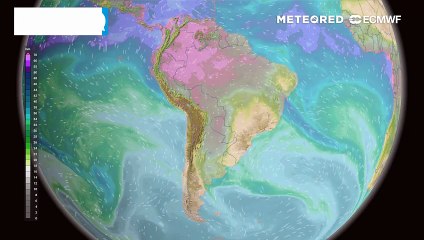 Quinta-feira, 23 de outubro: Previsão de água precipitável sobre a América do Sul entre quinta (23) e terça-feira (28).