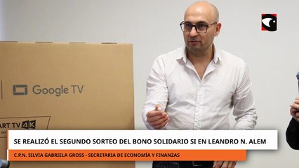 Se realizó el segundo sorteo del bono solidario SI en Leandro N. Alem.mp4