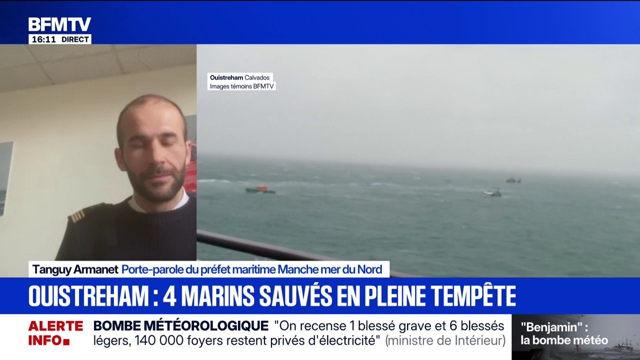 Quatre marins sauvés en pleine tempête à Ouistreham: “Une intervention menée dans des conditions extrêmement difficiles”, explique Tanguy Armanet, porte-parole du préfet maritime Manche mer du Nord