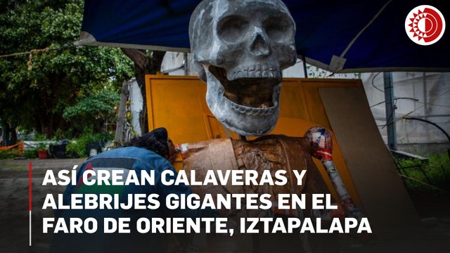 Colectivo da forma a más de 30 calaveras monumentales y alebrijes en Faro de Iztapalapa