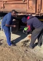Elephants taking advantage of a broken down orange truck in South Africa…😅