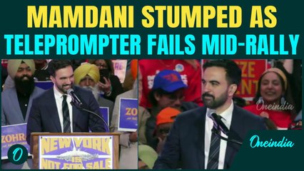Video: Mamdani PANICS, Grins AWKWARDLY after Teleprompter fails at ‘New York Not For Sale’ Rally