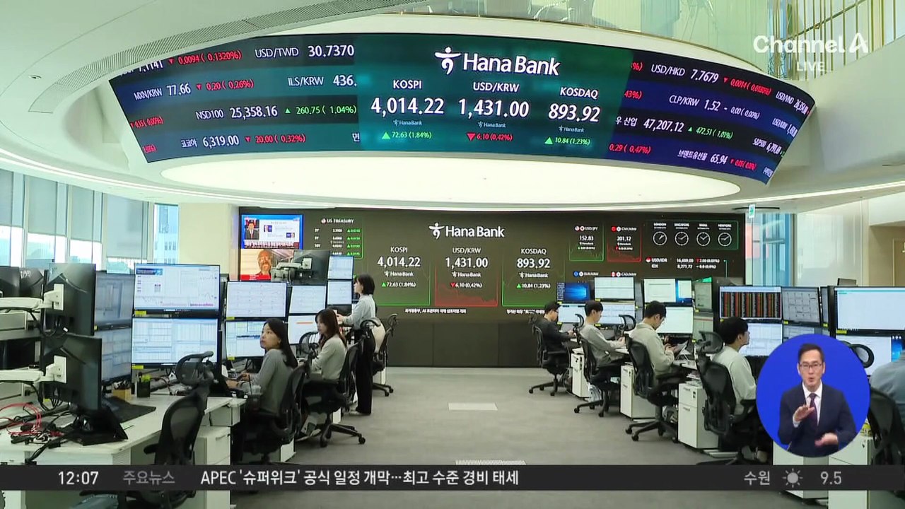코스피 4천 돌파…‘10만 전자’ 달성