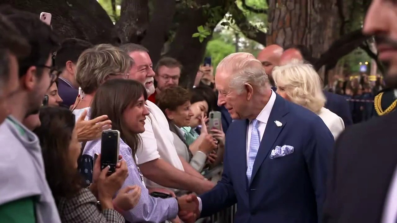 King Charles greets well-wishers in Rome