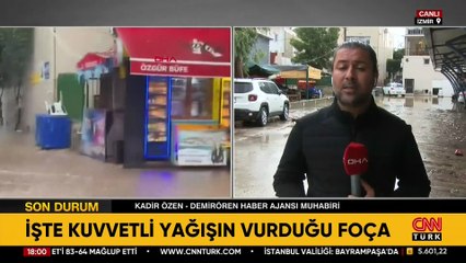 Foça'yı sel aldı! İzmir Valiliği: Selde kaybolan 1 kişi aranıyor