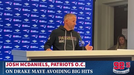 Josh McDaniels on Drake Maye avoiding big hits