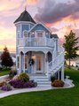 Victorian Blue Cottage – A Fairytale Home at Sunset