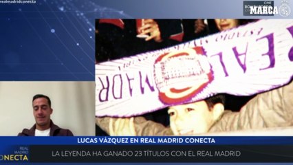 Lucas Vázquez sigue emocionado con el tifo del Bernabéu