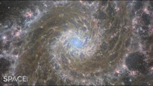Phantom Galaxy Seen Through James Webb and Hubble Telescope
