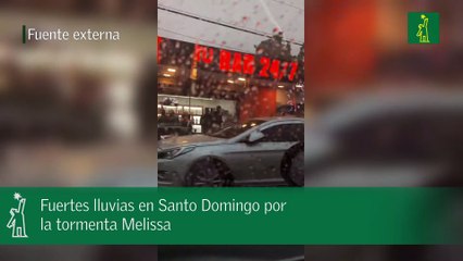 Fuertes lluvias en Santo Domingo por la tormenta Melissa