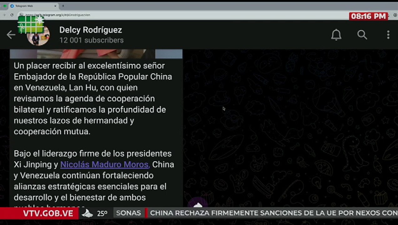 China y Venezuela fortalecen alianzas estratégicas esenciales para el desarrollo de ambos pueblos
