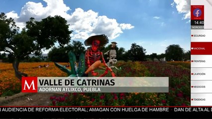 En Atlixco, Puebla, el Valle de Catrinas tiene esculturas de 3 metros que rinden homenaje a oficios