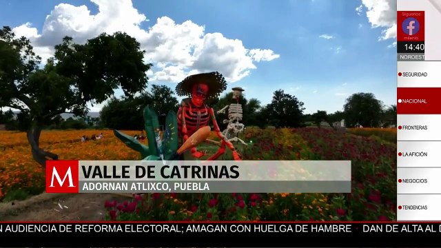En Atlixco, Puebla, el Valle de Catrinas tiene esculturas de 3 metros que rinden homenaje a oficios