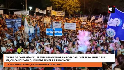 Cierre de campaña del Frente Renovador en Posadas “Herrera Ahuad es el mejor candidato que puede tener la provincia”