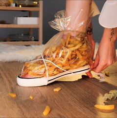 Shoes to store food for snacking while hiking! 🤤