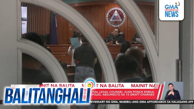 Sandiganbayan - Chief Presidential Legal Counsel Juan Ponce Enrile, Atty. Gigi Reyes at Janet Lim Napoles, absuwelto sa 15 graft charges kaugnay sa PDAF scam | Balitanghali